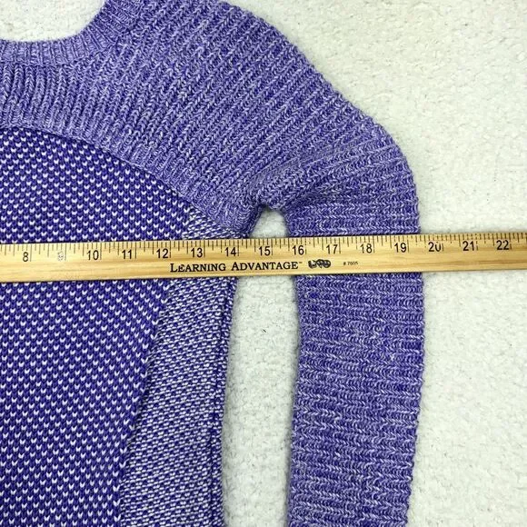 Ivivva Busy to‎ be Cozy V-Neck Pullover Sweater Girl's 12 Purple Knit Slim Fit - Picture 6 of 9